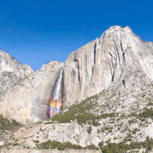 Yosemite Falls with a Rainbow